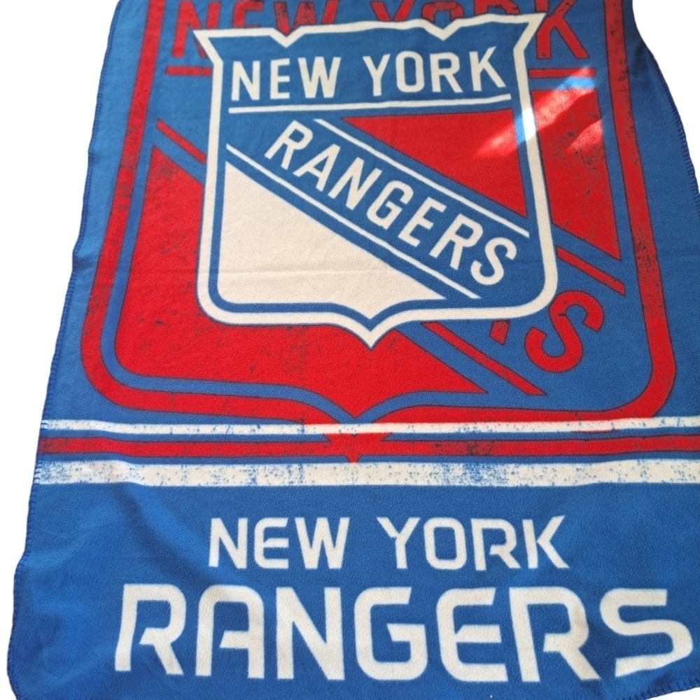 New York Rangers Blanket Fleece Throw NHL Fade Away Design Series Soft hockey